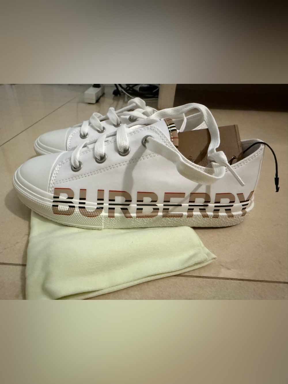Burberry Optic White Low-Top Sneakers